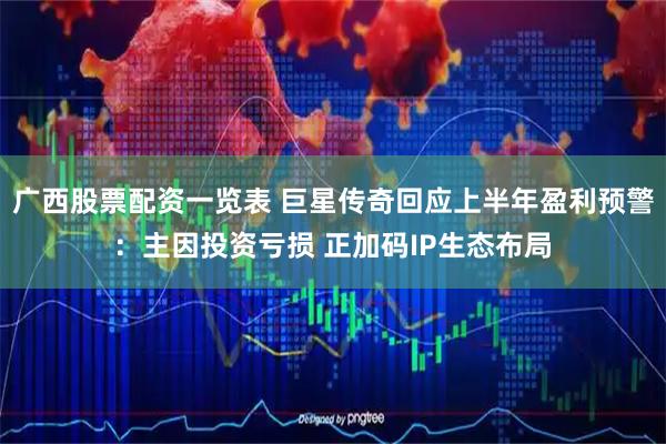 广西股票配资一览表 巨星传奇回应上半年盈利预警：主因投资亏损 正加码IP生态布局
